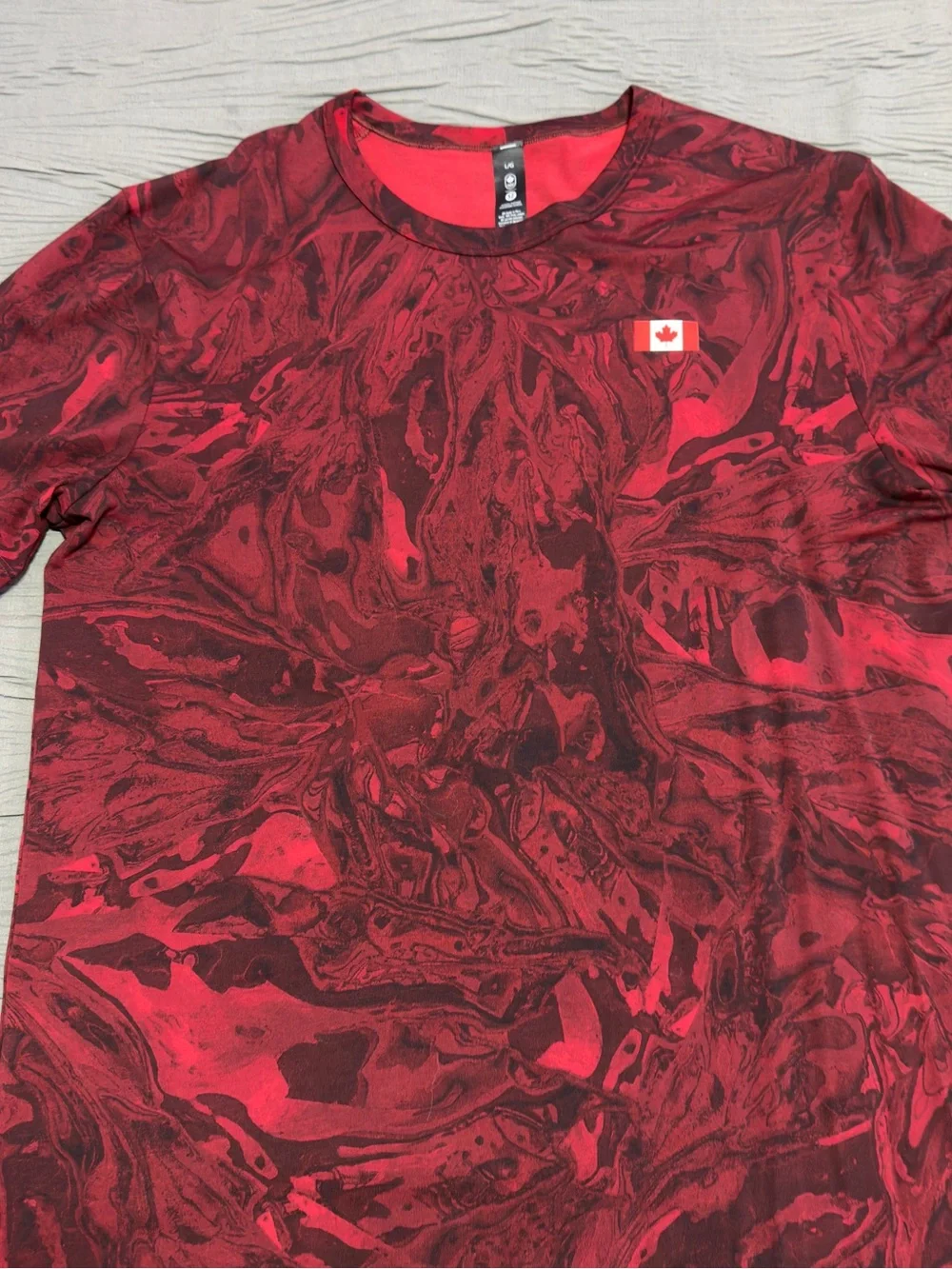lululemon athletica Team Canada Red Marble-Print Short Sleeve Tee